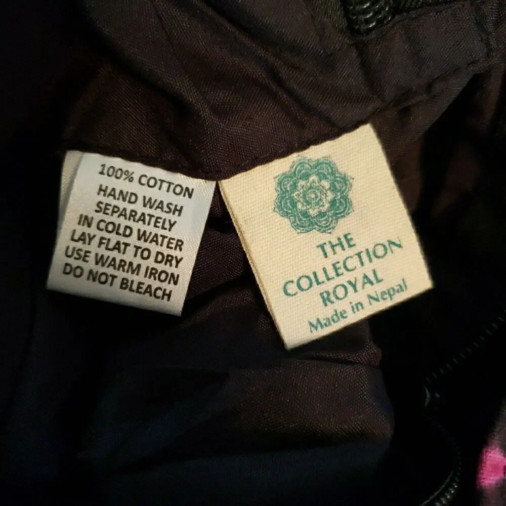 Tie Dye Crossbody Hobo Bag Rainbow Spiral Fabric Festival Purse Handmade Nepal - Picture 10 of 13